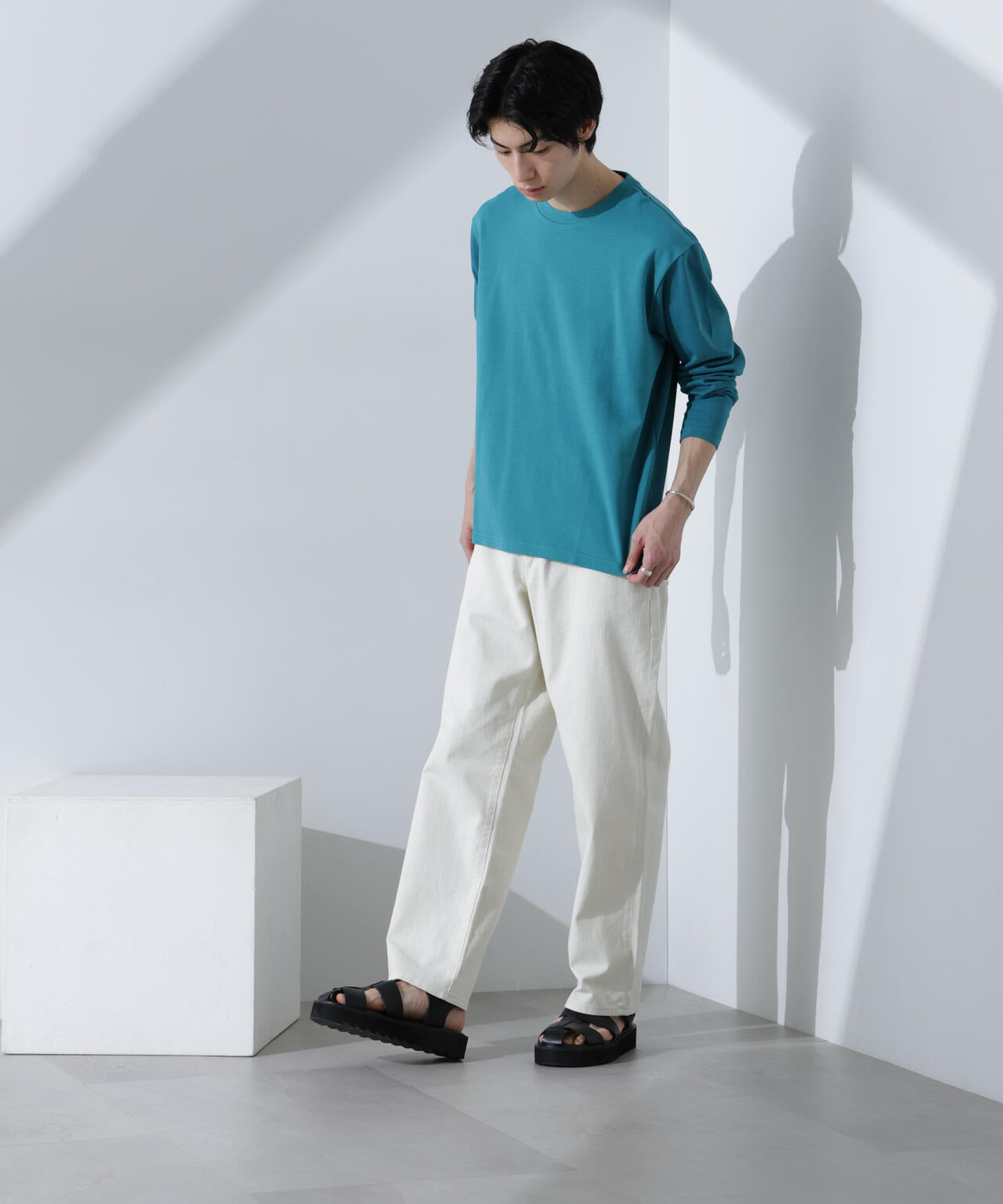 2トーンシルケットTシャツ 長袖 6725123212