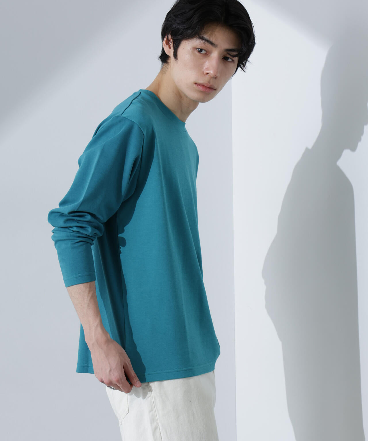 2トーンシルケットTシャツ 長袖 6725123212