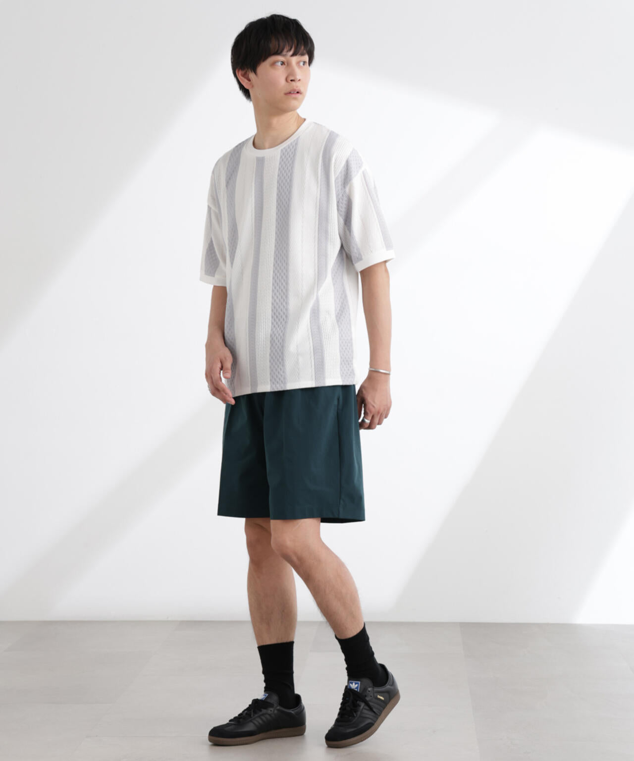 N°21 ストライプ 半袖Tシャツ サイズ36 ストライプ ジャガード Tシャツ 半袖