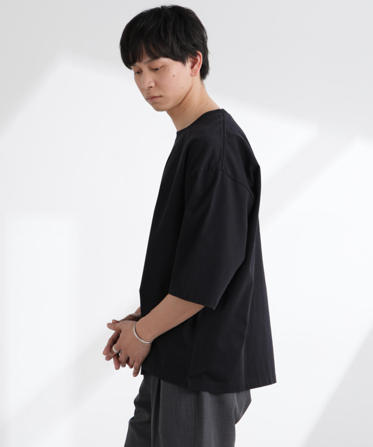 ルーズフィット ワイドスリーブ Tシャツ 7分袖