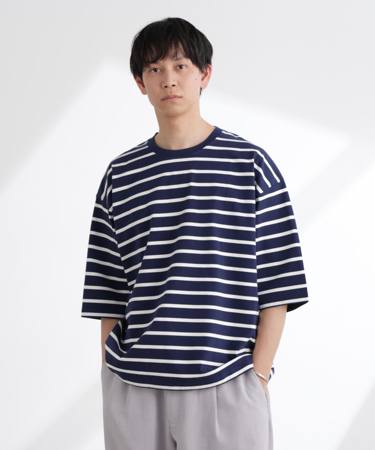 ルーズフィット ワイドスリーブ Tシャツ 7分袖