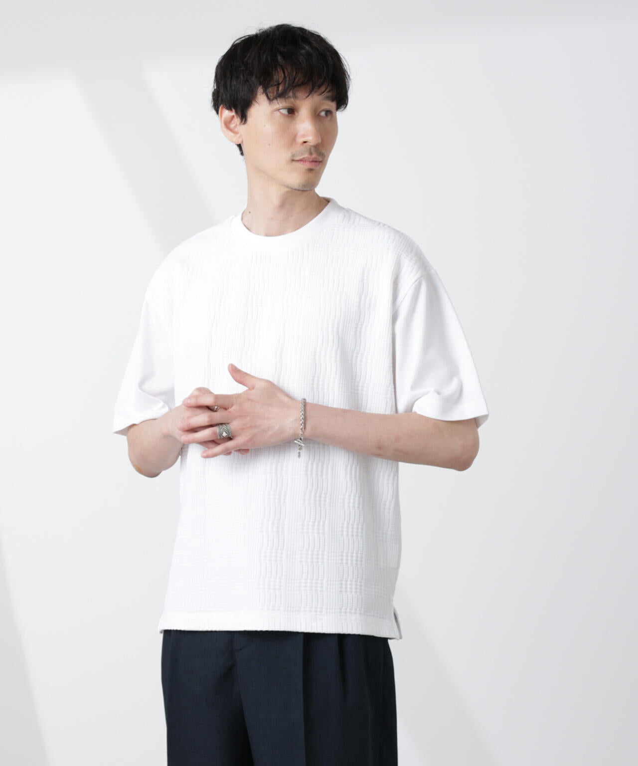 リンクス ジャガード コンビ Tシャツ