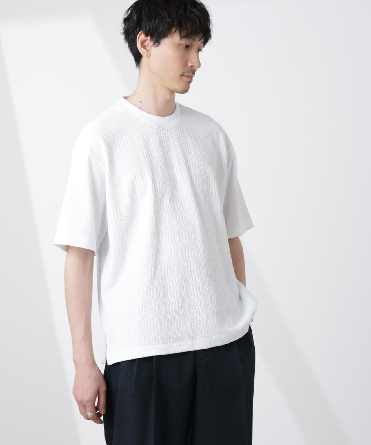 リンクス ジャガード コンビ Tシャツ