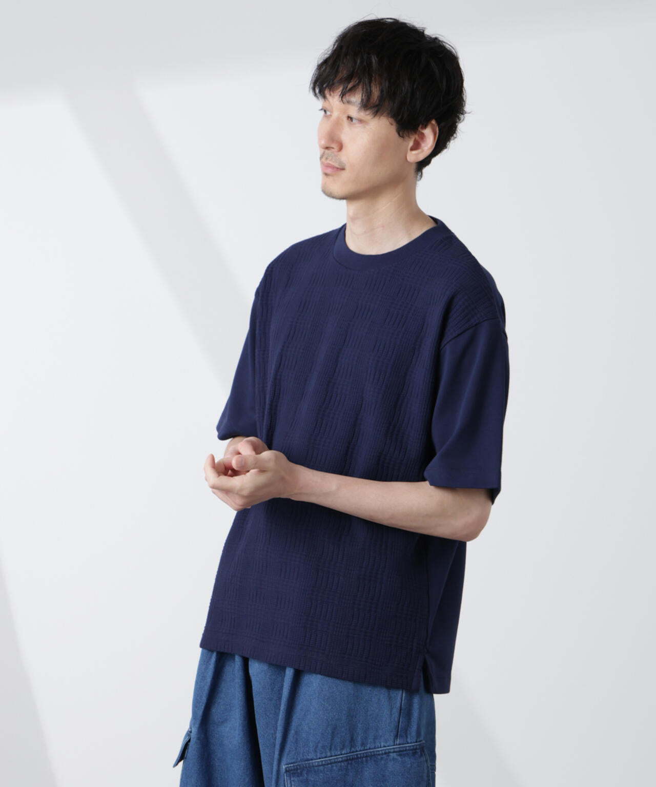 リンクス ジャガード コンビ Tシャツ