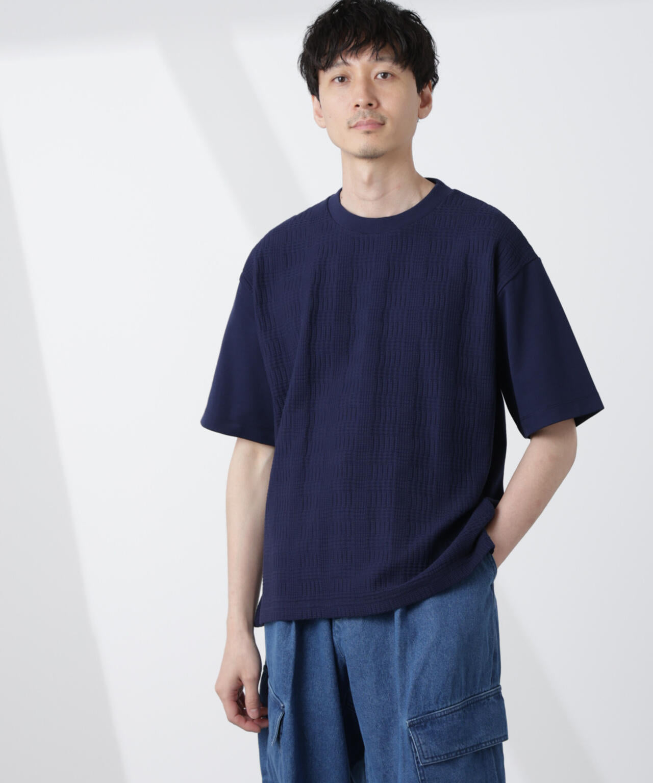 リンクス ジャガード コンビ Tシャツ