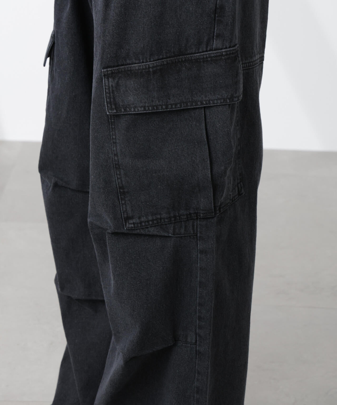 ビッグポケット デニムワイド カーゴパンツ