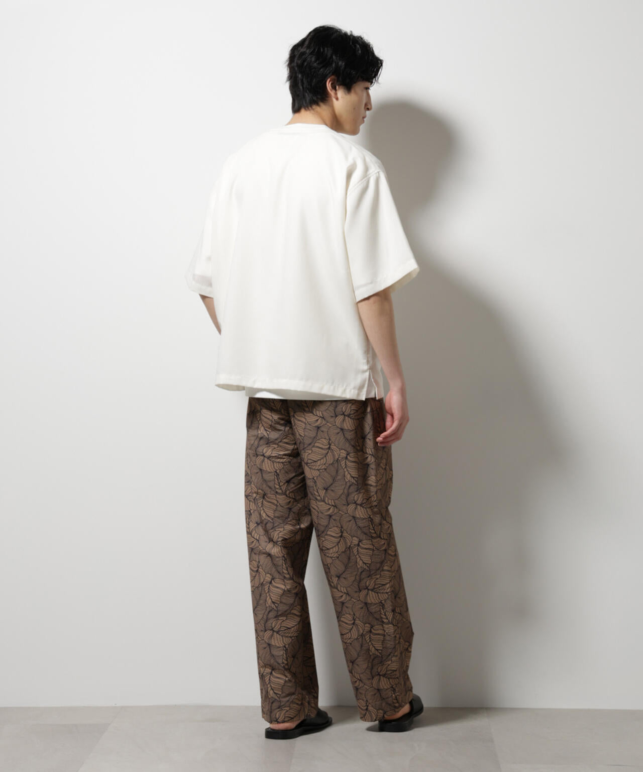 ボタニカル パターン サッカー イージーパンツ (セットアップ可)