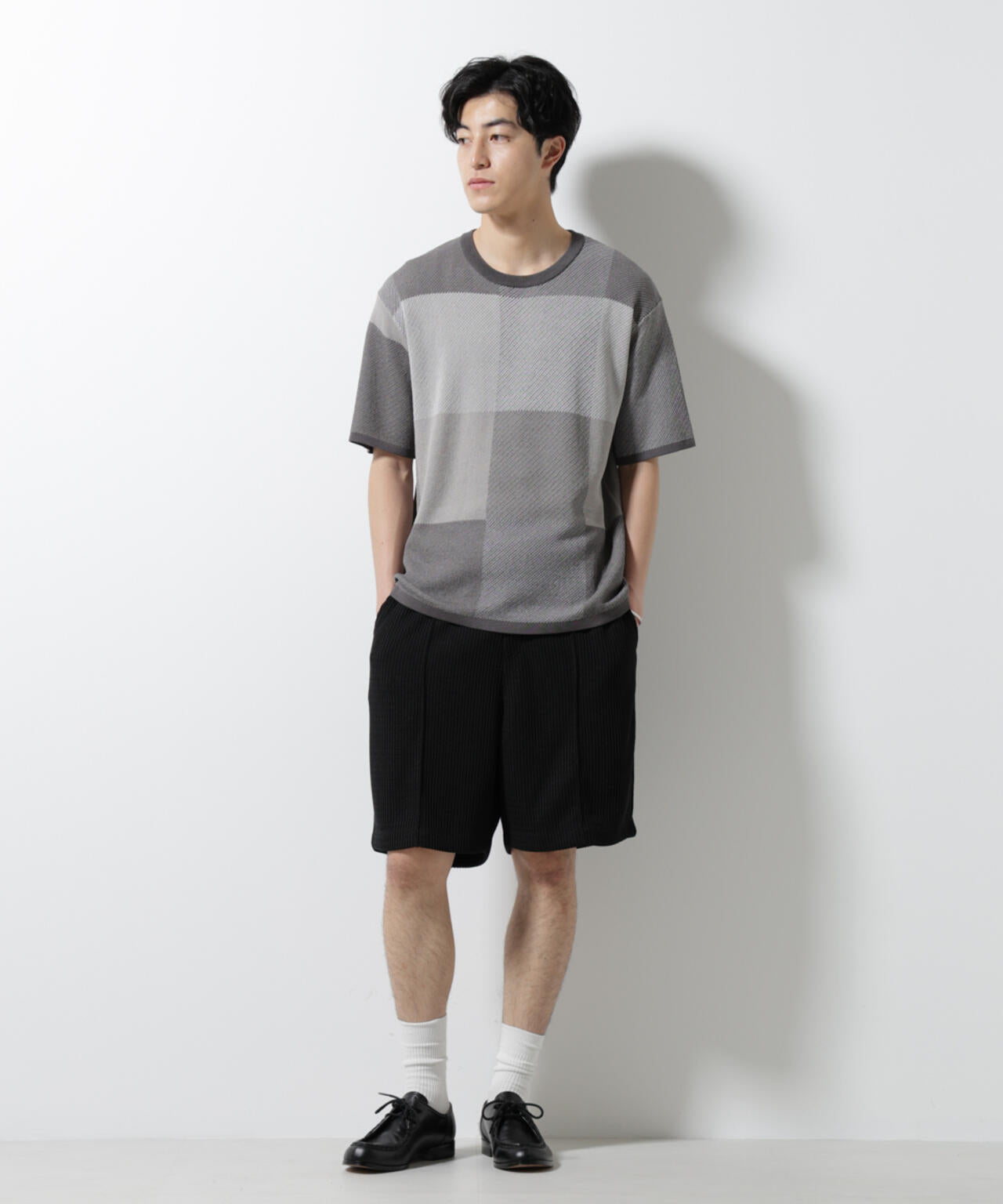 HOMME】あざらしジャガードプルオーバー&ショートパンツセット