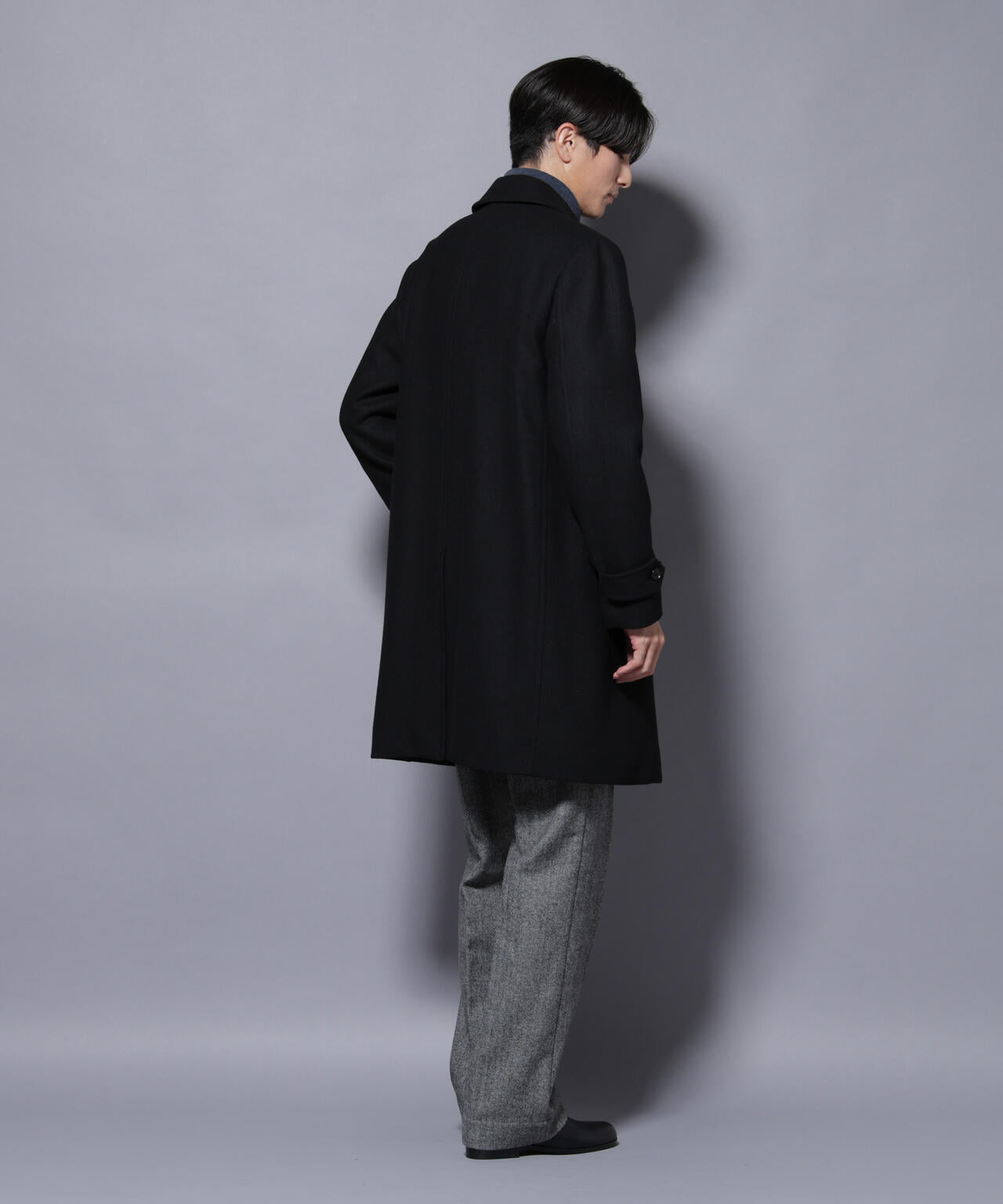 ウール/Nメルトンステンカラーコート