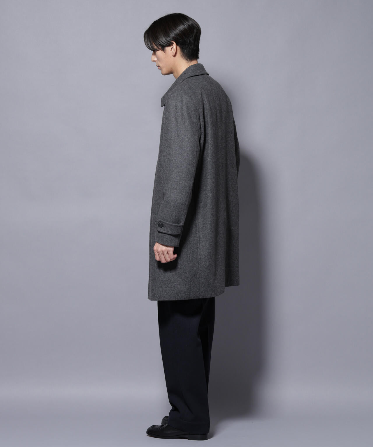 ウール/Nメルトンステンカラーコート