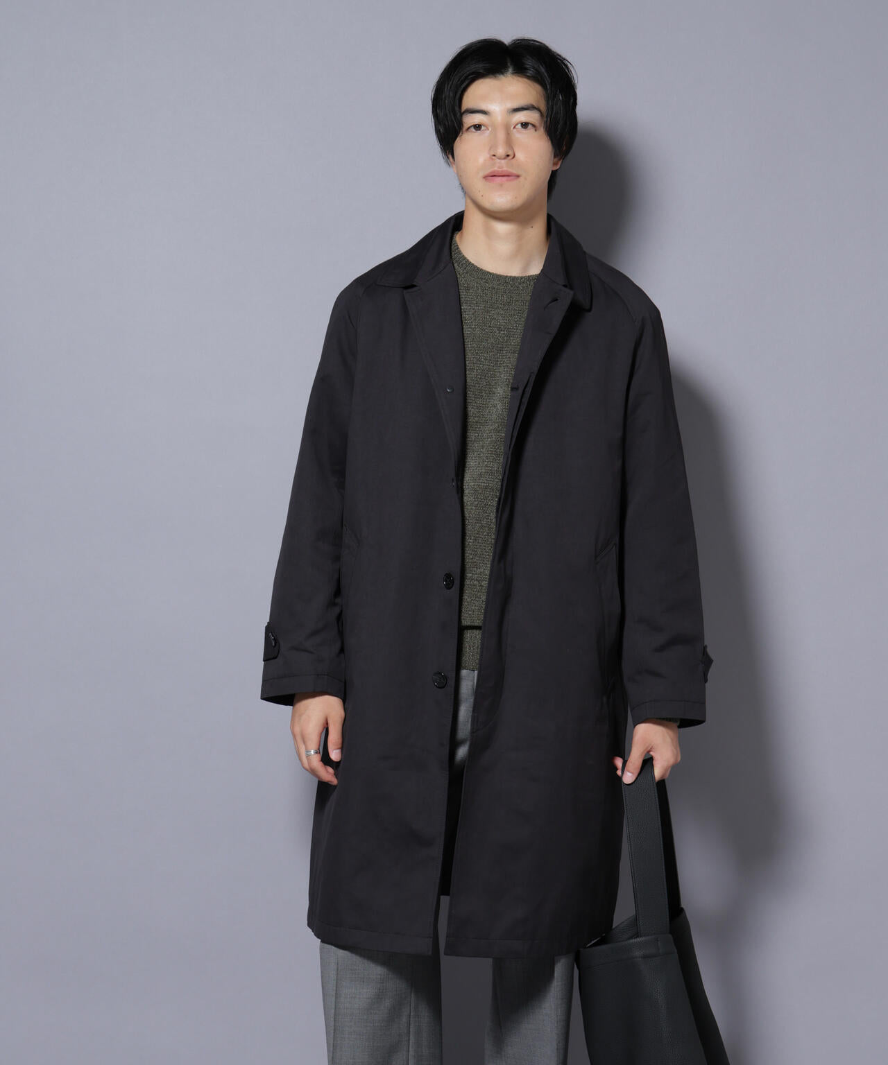 Herno バルカラーコート　機能性中綿あり　ブラック HERNO / ヘルノ Loro Piana GREEN STORM SYSTEMウールカシミヤ