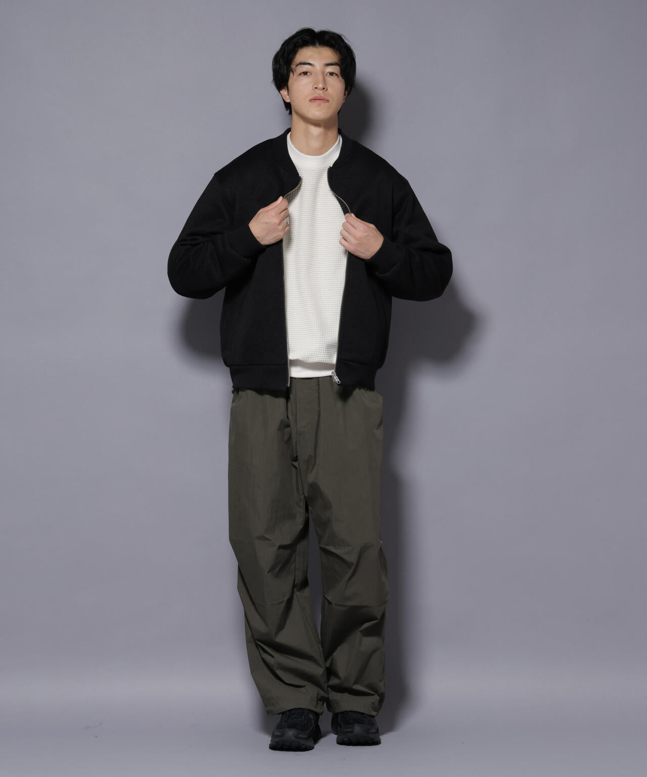 ニットフリースZIPブルゾン(セットアップ可)