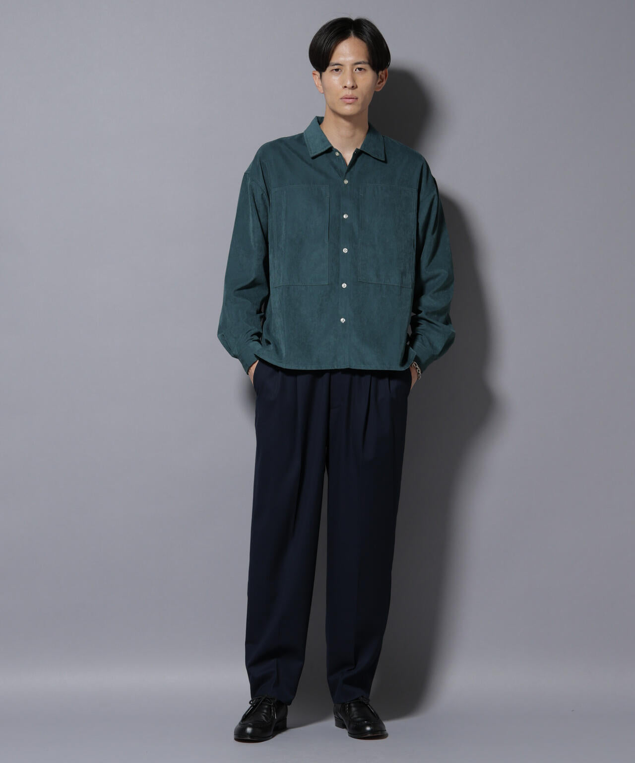 ハンドメイド【セットアップ】 NORMANBROS別注ワイドポケット ピーチ起毛シャツ(セットアップ可)