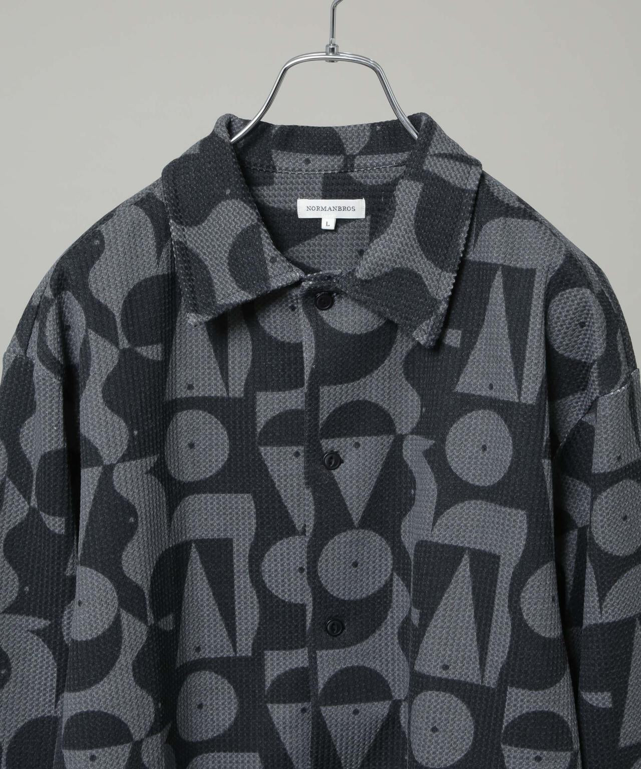 NORMANBROS別注 プリントワッフルシャツ 長袖 6725220003