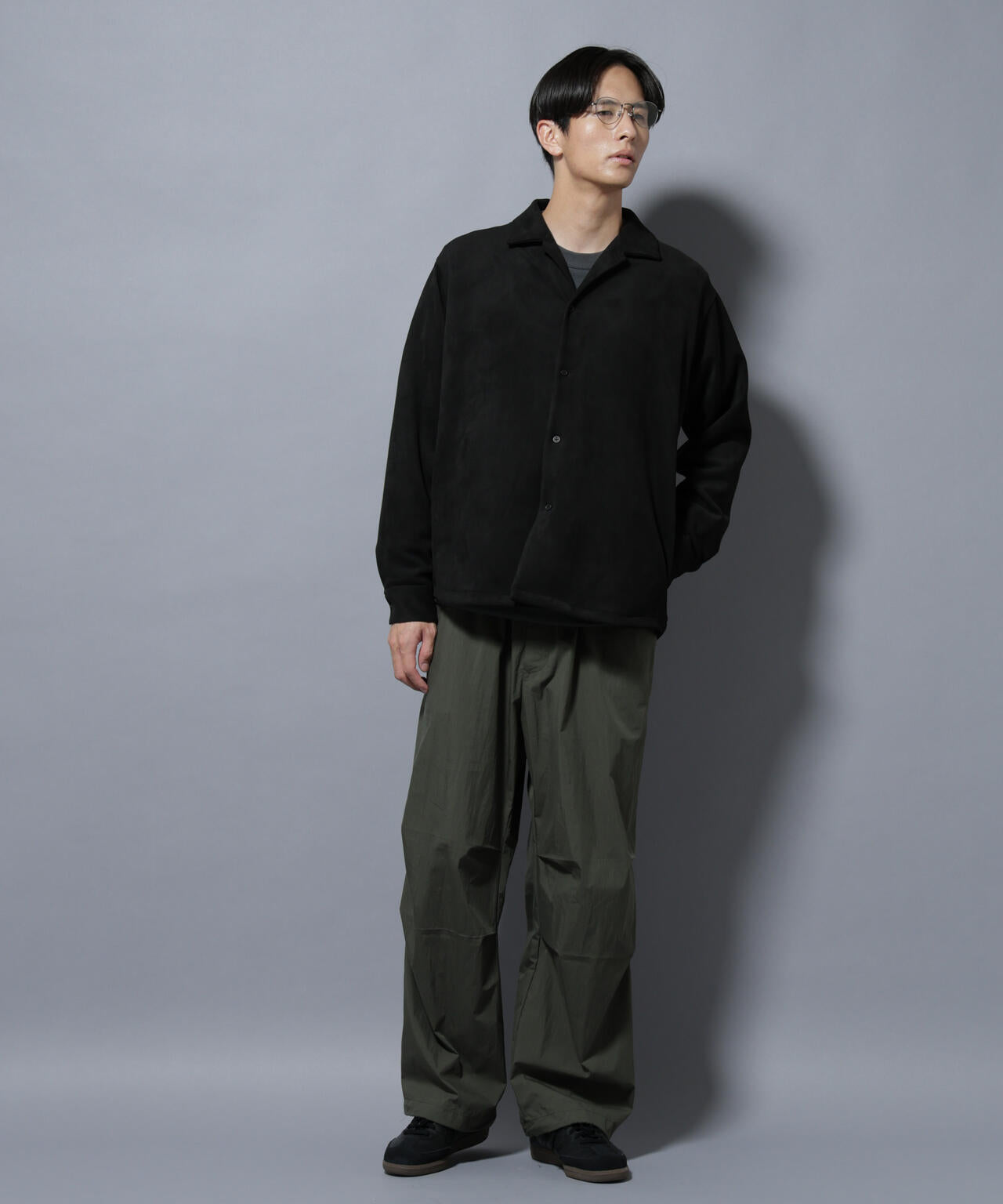 フェイクスエードシャツ 長袖