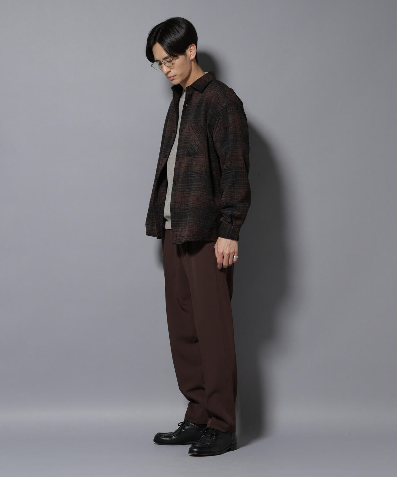モールチェックシャツ 長袖 6725220207