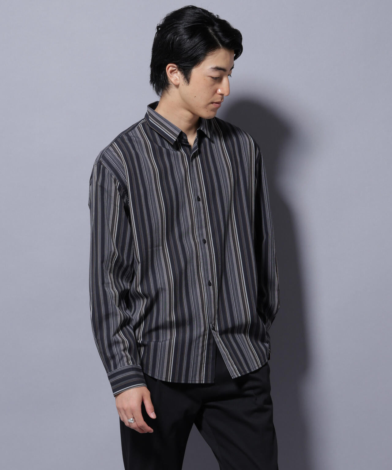 ランダムストライプシャツ 長袖
