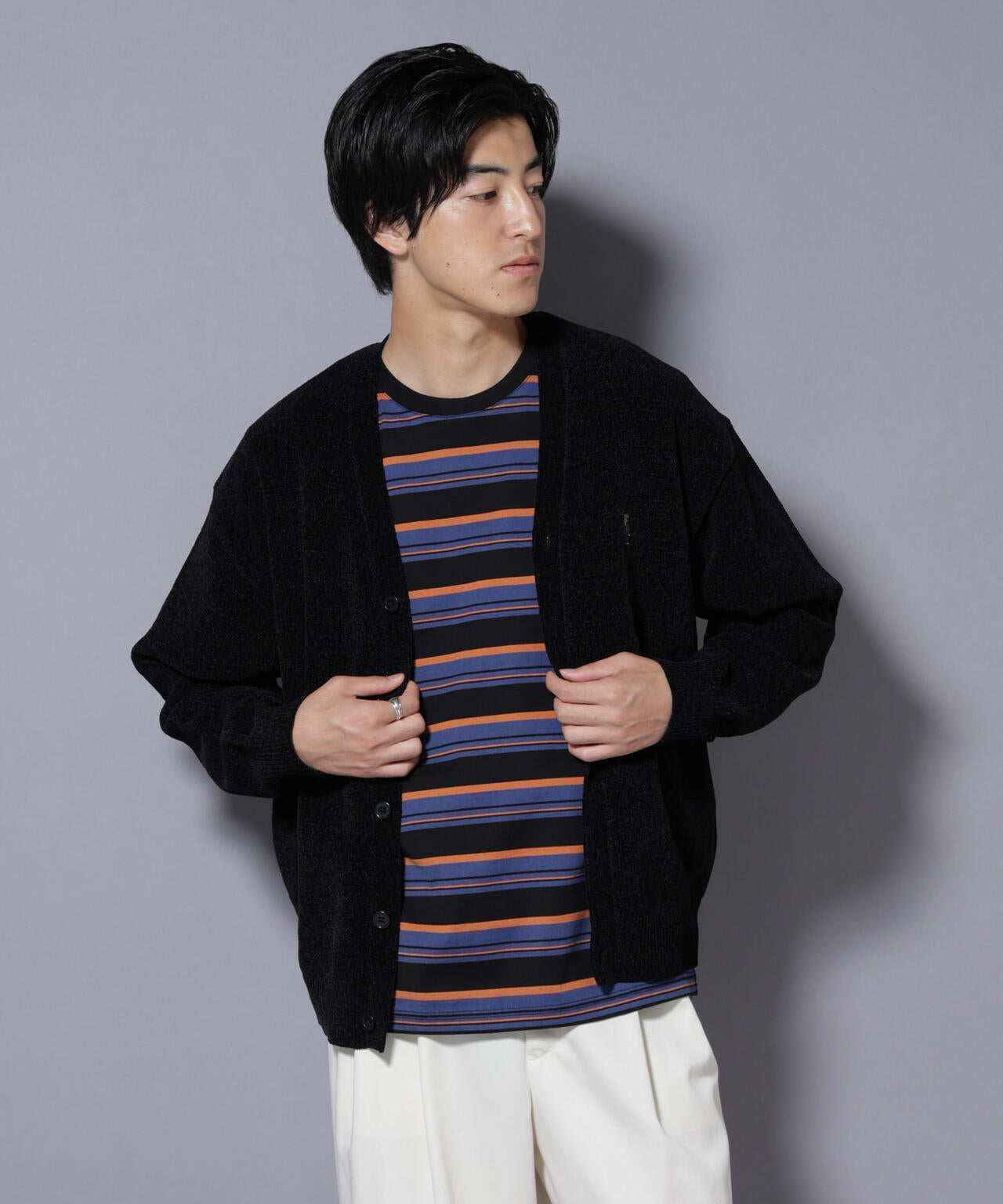 ナノベアモールニットカーディガン