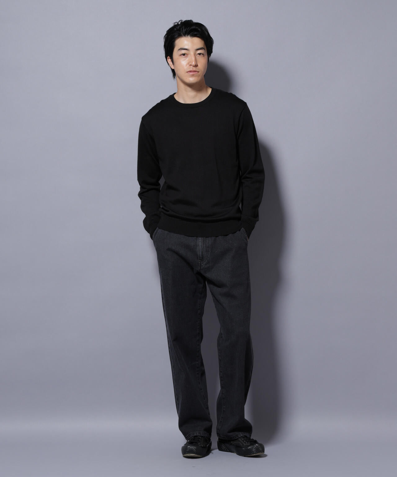 タスマニアミックスクルーネックニット