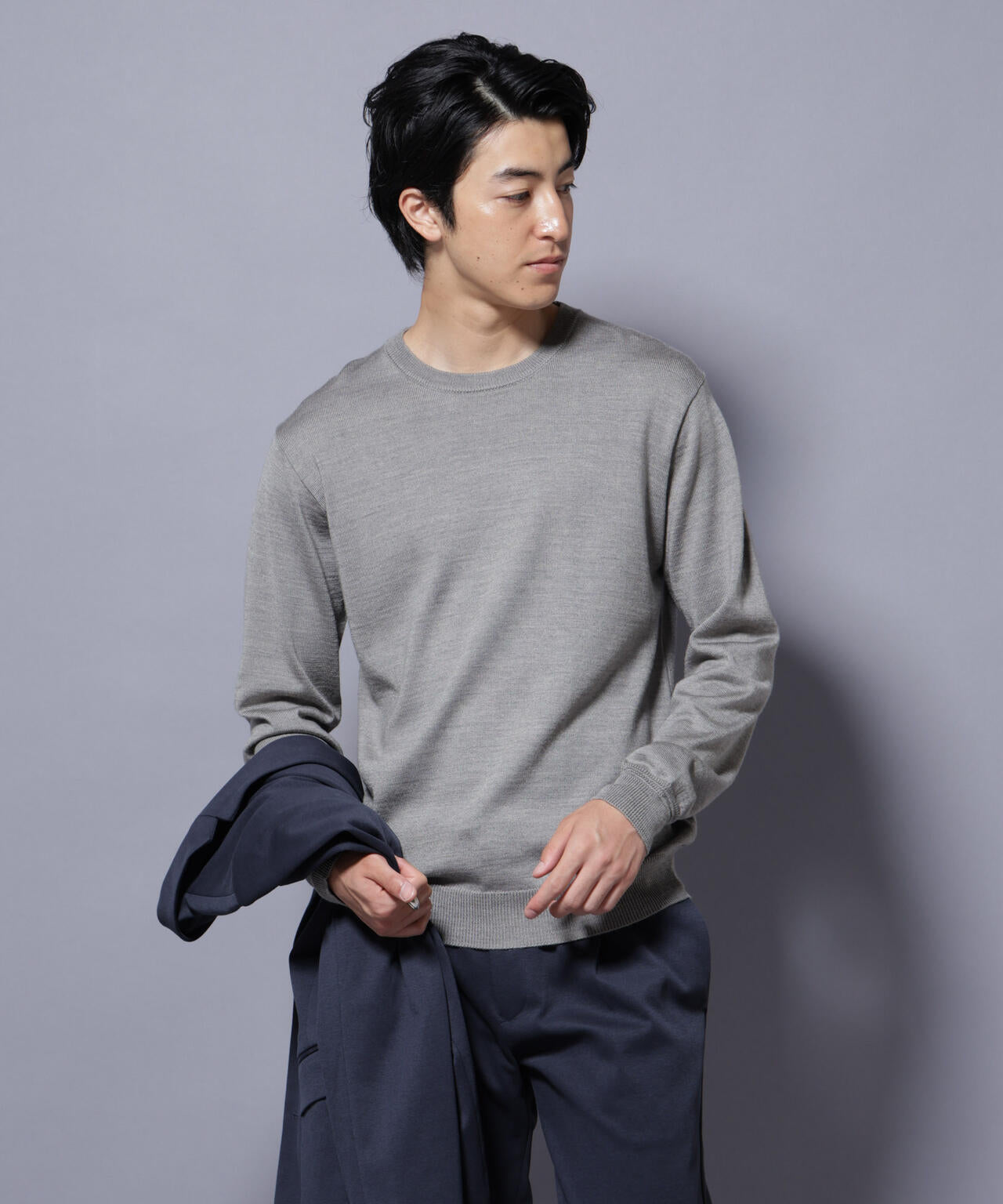 タスマニアミックスクルーネックニット