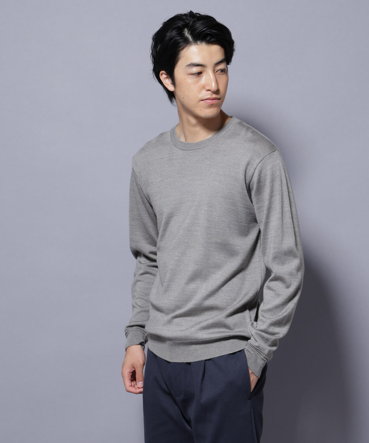 タスマニアミックスクルーネックニット