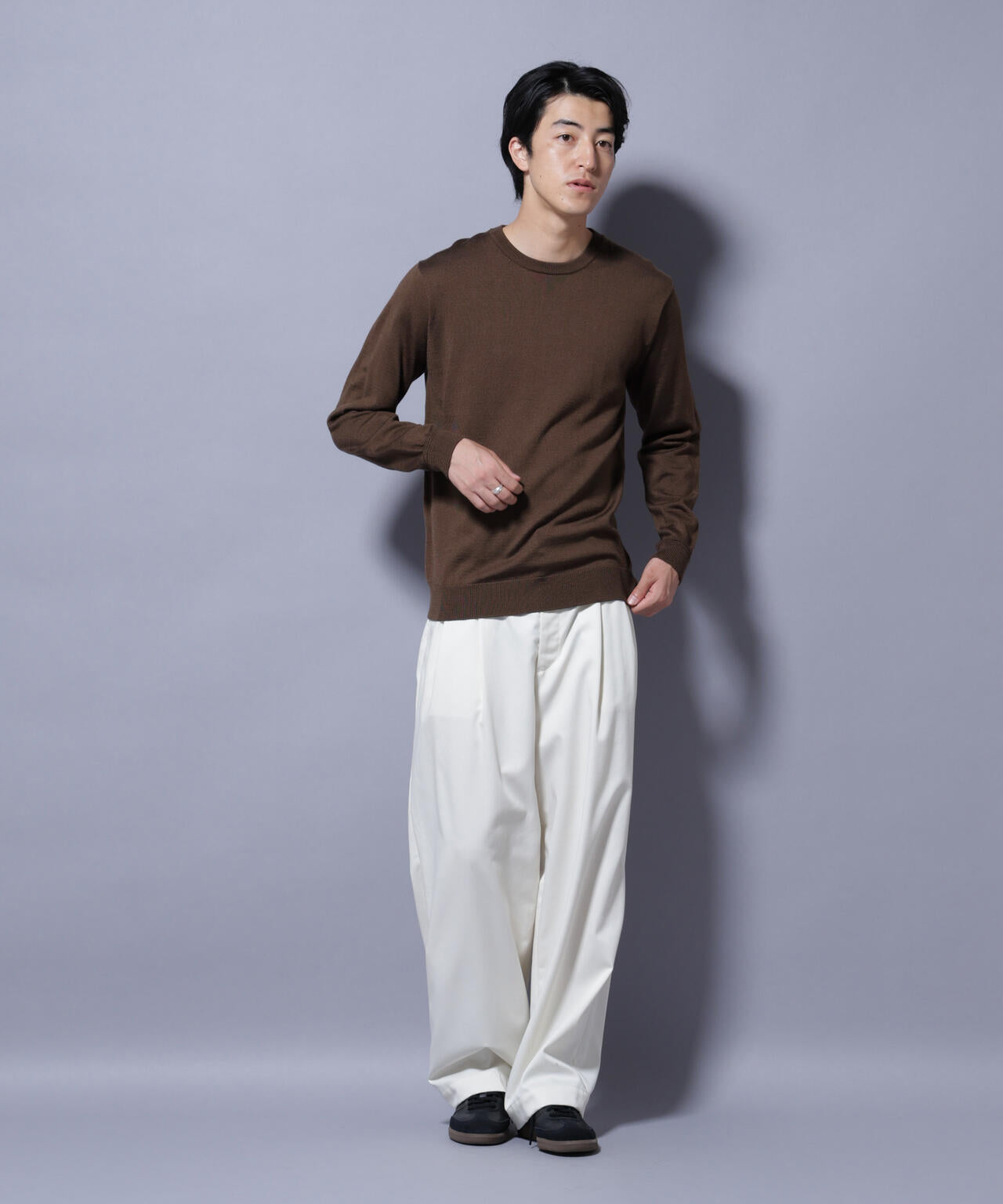 タスマニアミックスクルーネックニット