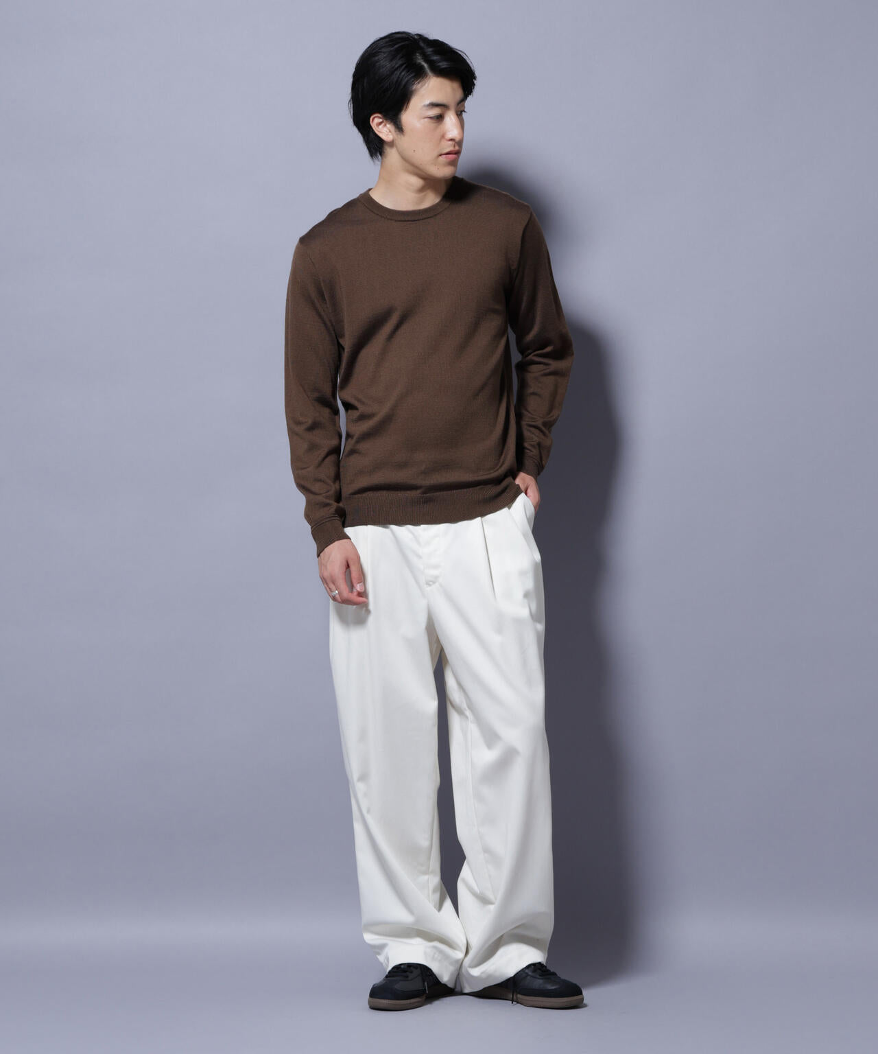 タスマニアミックスクルーネックニット