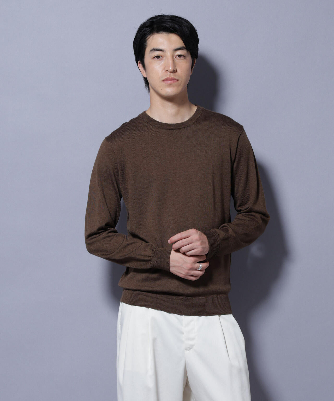 タスマニアミックスクルーネックニット