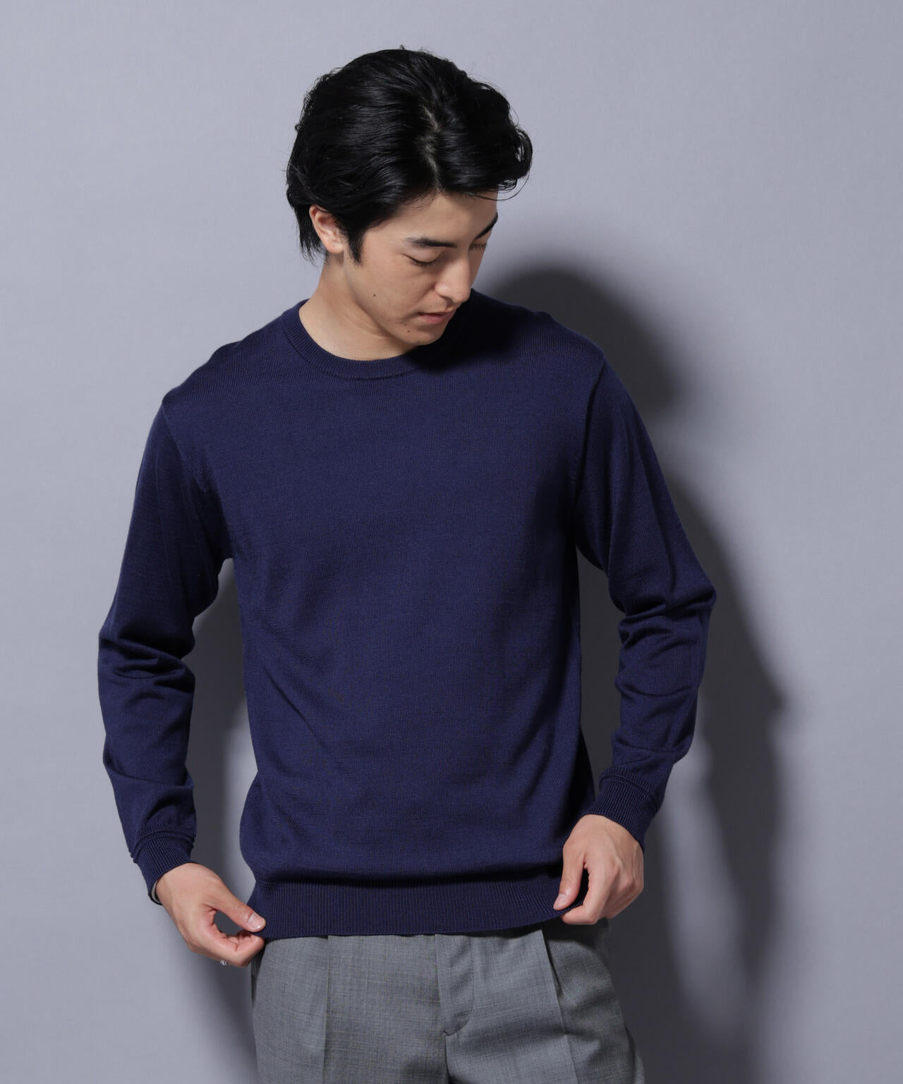 タスマニアミックスクルーネックニット