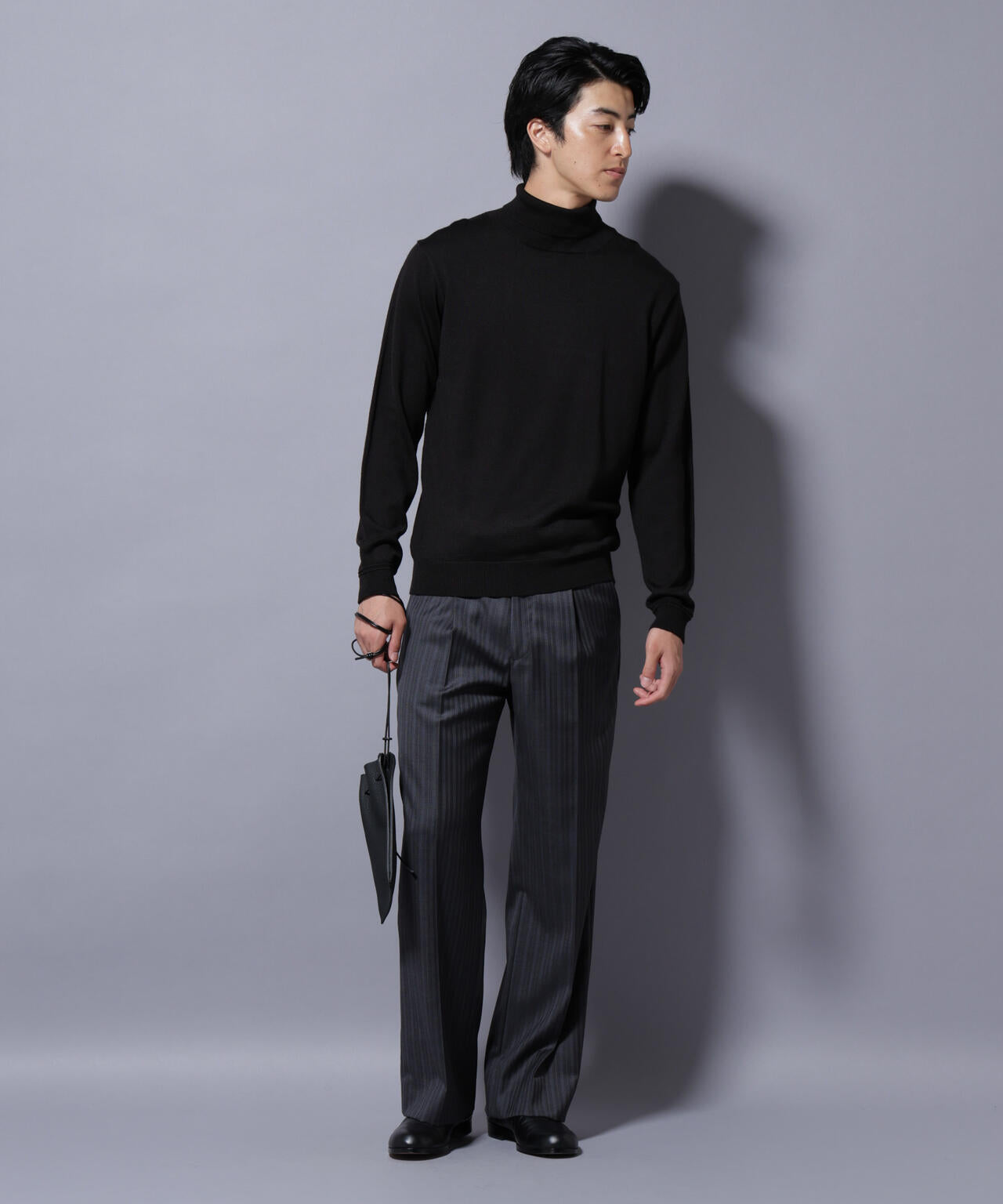 ②ブラックタートル タスマニアミックスタートルニット