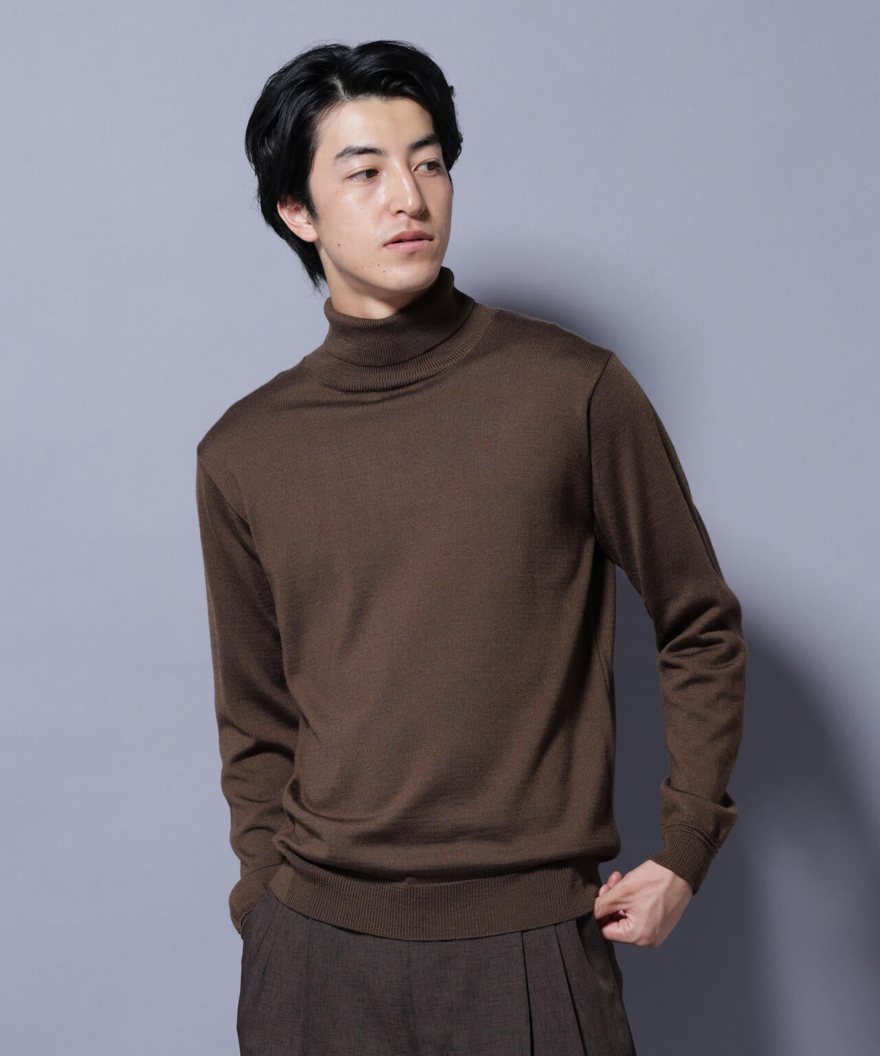 ▼アパルトモン T/N Volume Knitタートル ニット ウール ブラウン L'Appartement DEUXIEME CLASSE(アパルトモン ドゥーズィエム クラス