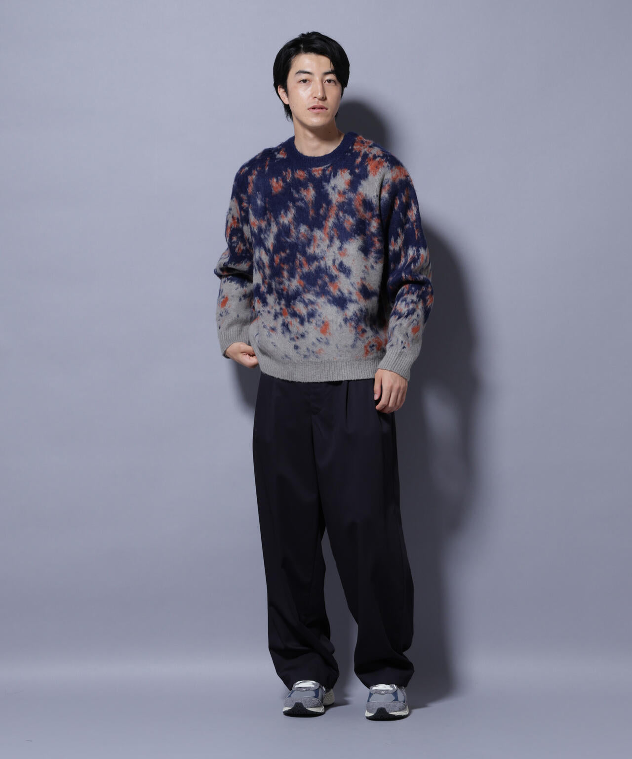 アート柄クルーネックニット2 ブライトカラー 6725222211