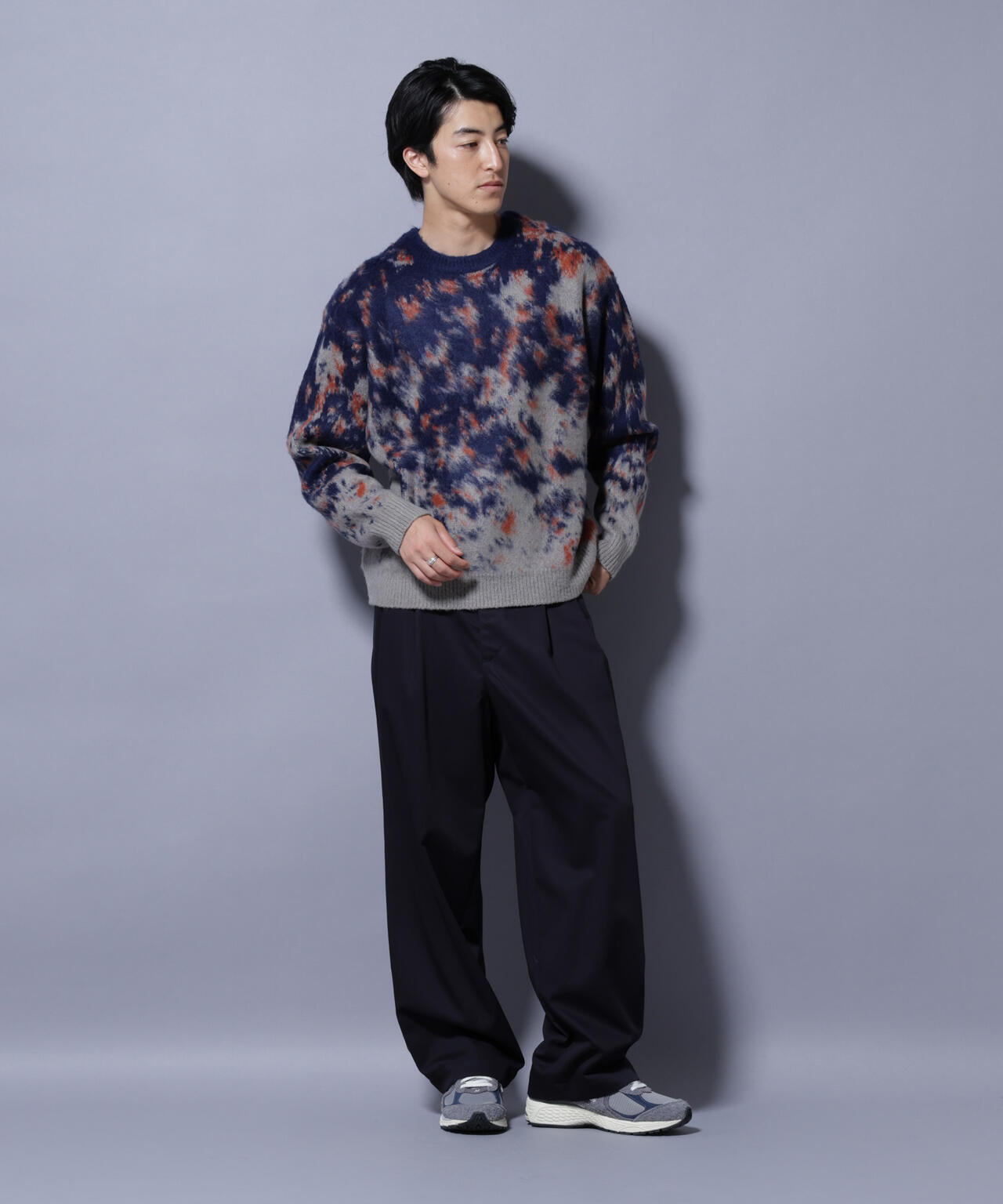 アート柄クルーネックニット2 ブライトカラー 6725222211