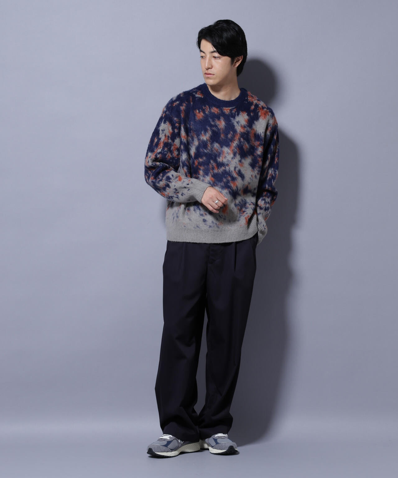 アート柄クルーネックニット2 ブライトカラー 6725222211