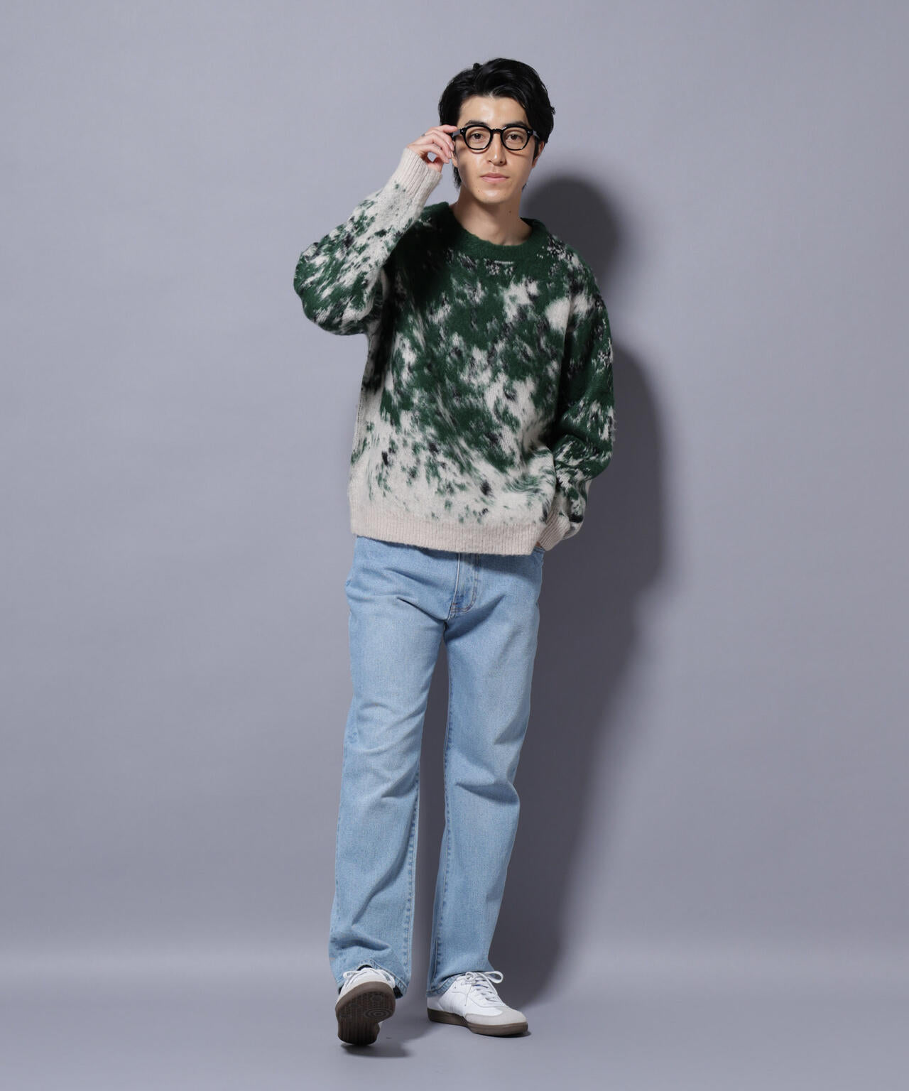 アート柄クルーネックニット2 ブライトカラー 6725222211