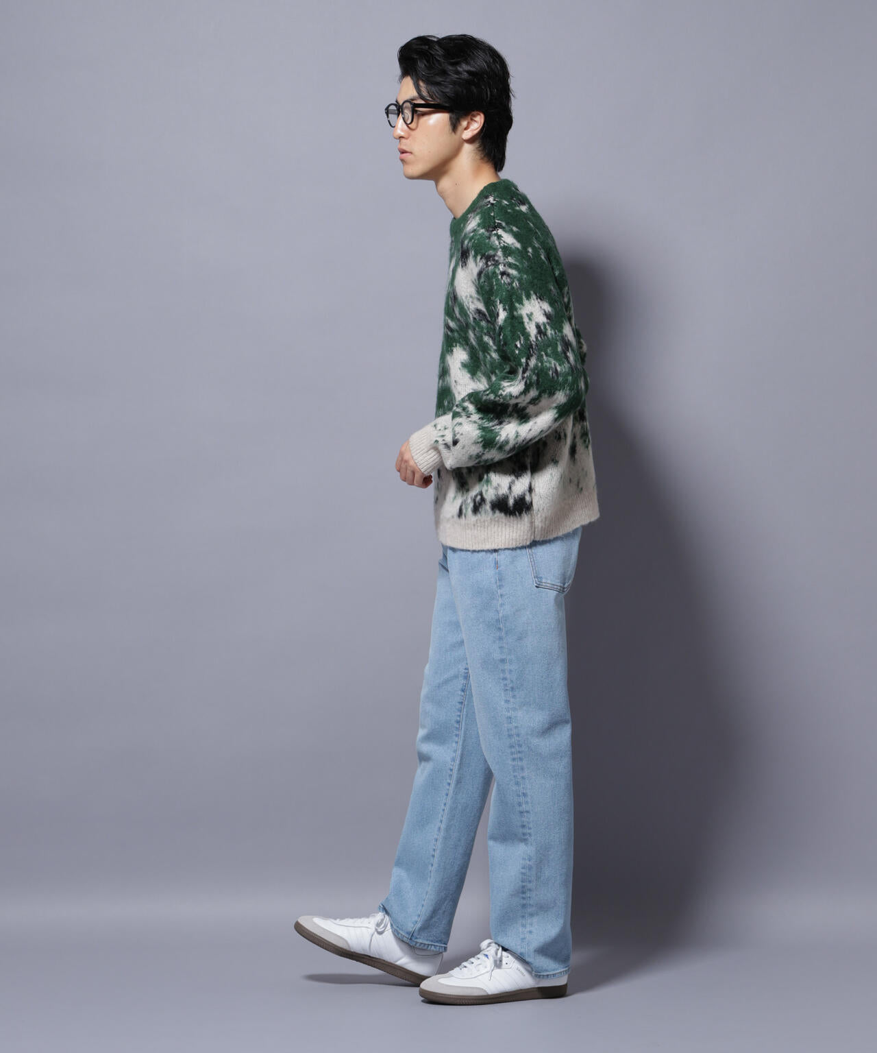 アート柄クルーネックニット2 ブライトカラー 6725222211