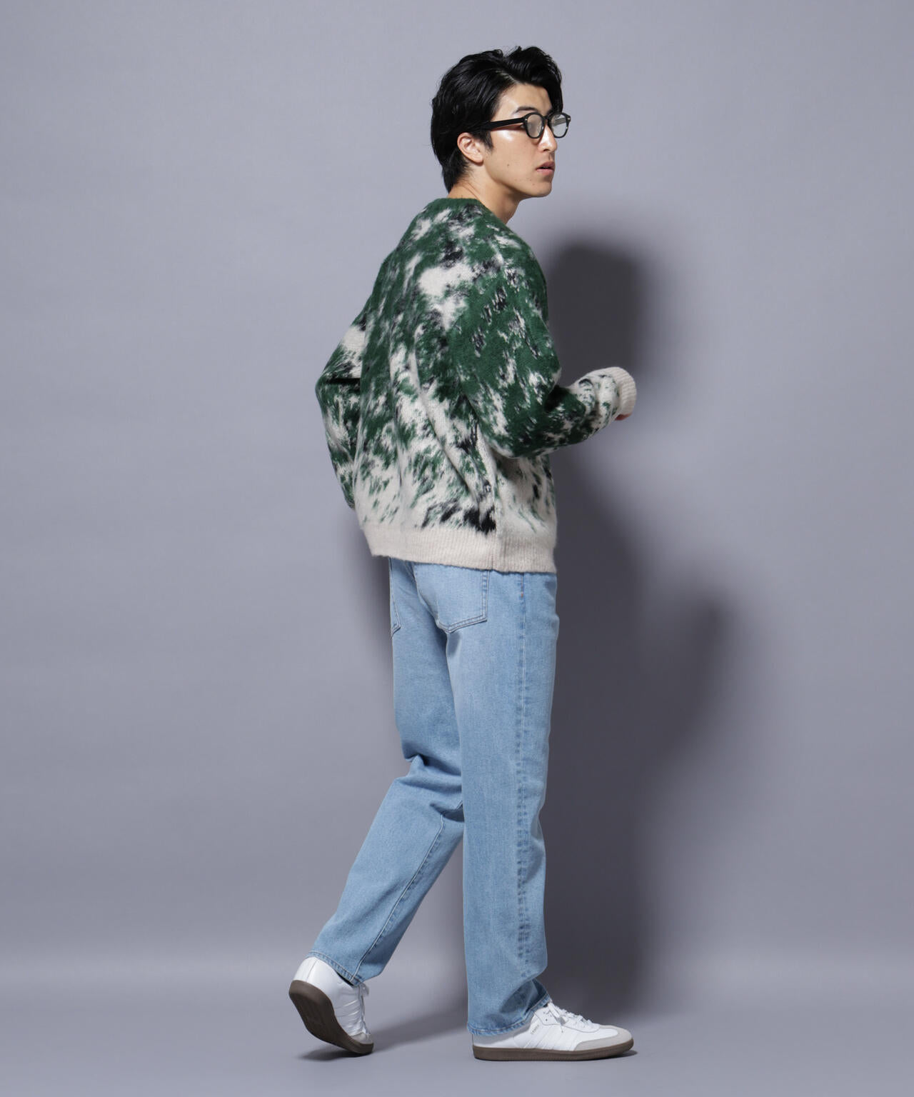 アート柄クルーネックニット2 ブライトカラー 6725222211