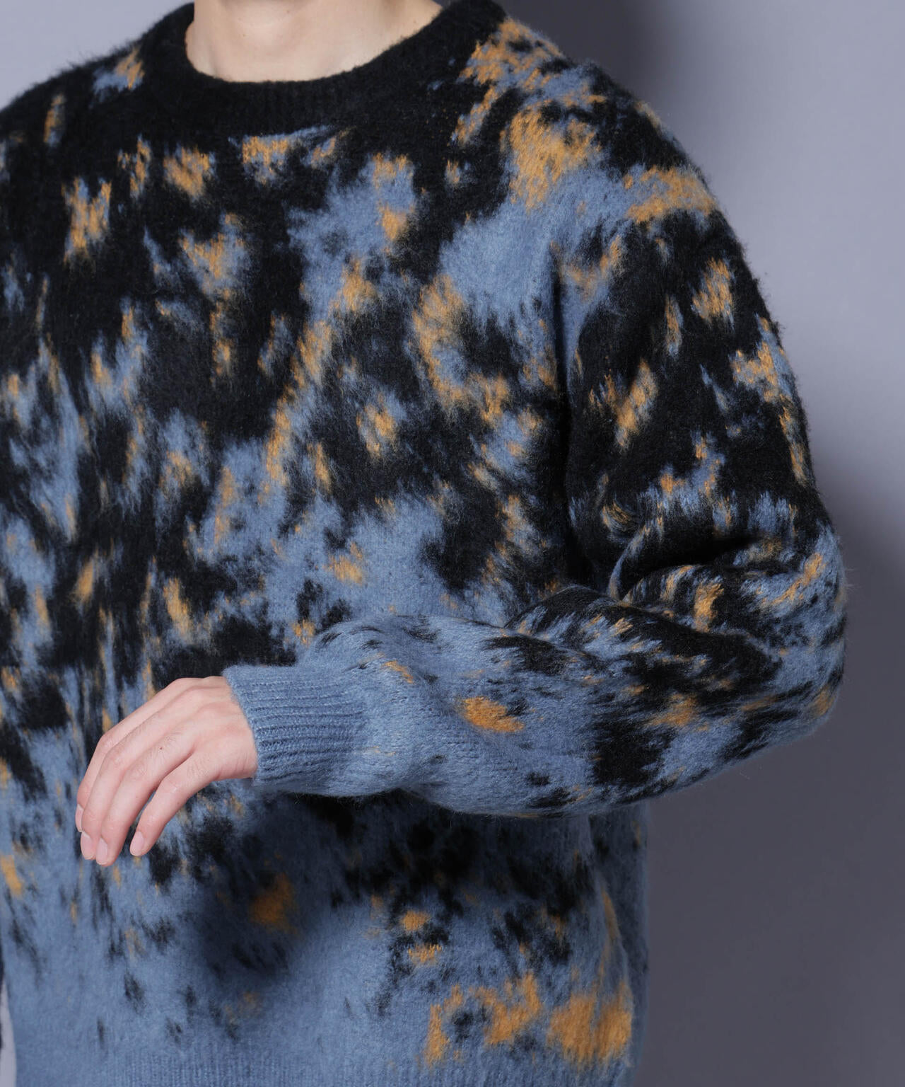 アート柄クルーネックニット2 ブライトカラー 6725222211