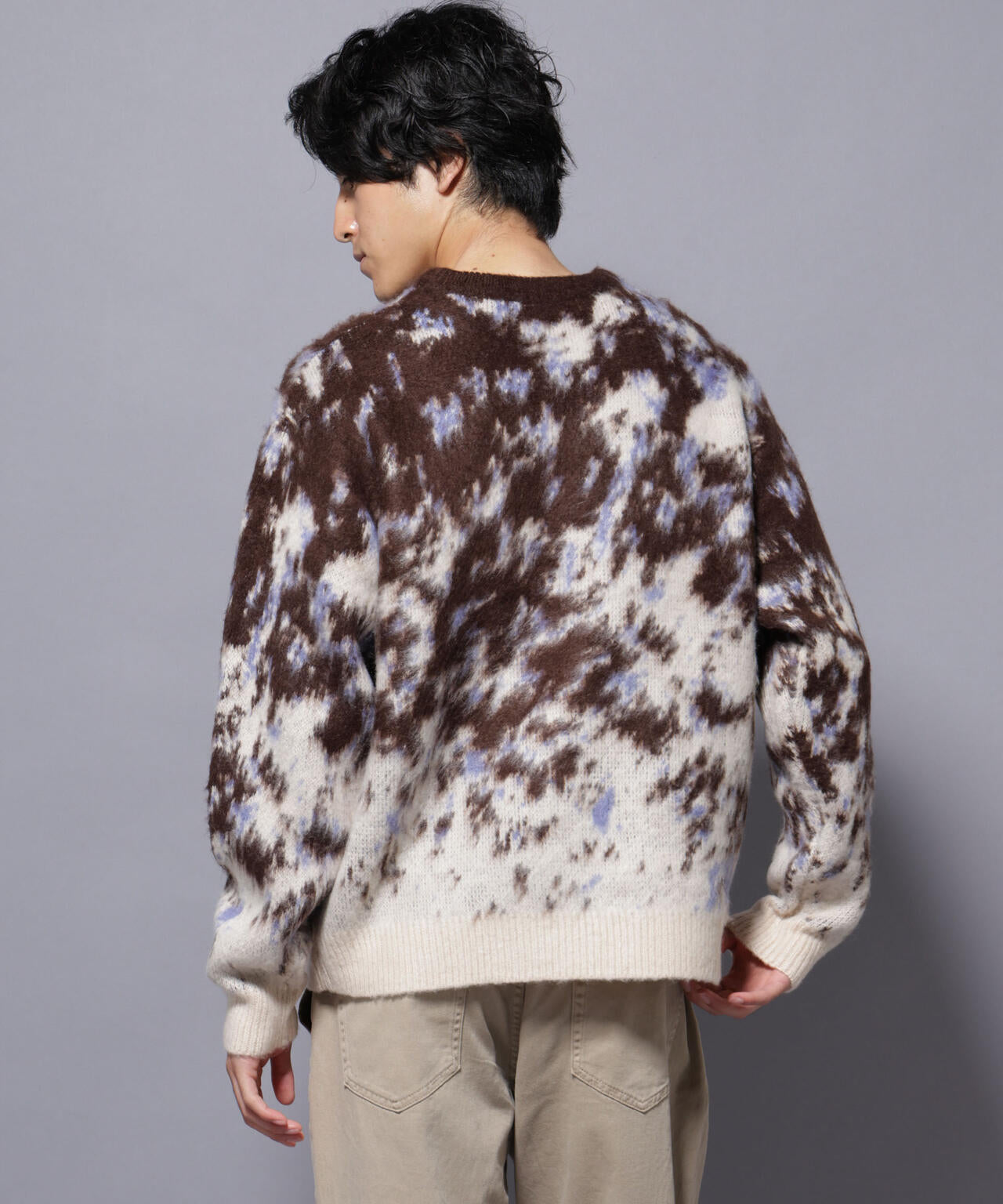 アート柄クルーネックニット2 ブライトカラー 6725222211