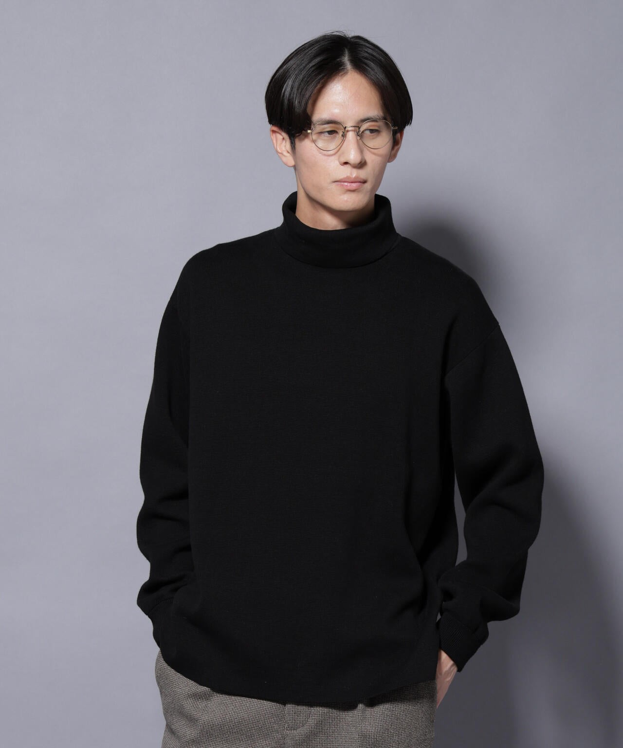 ミラノリブ ワイドタートルネックニット