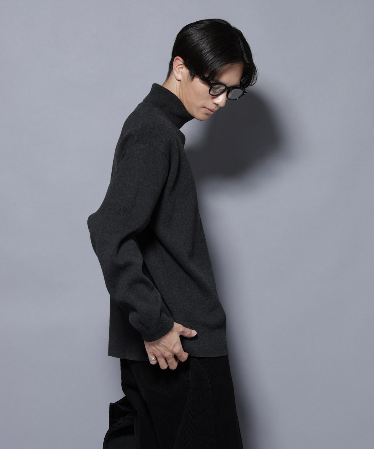 ミラノリブ ワイドタートルネックニット