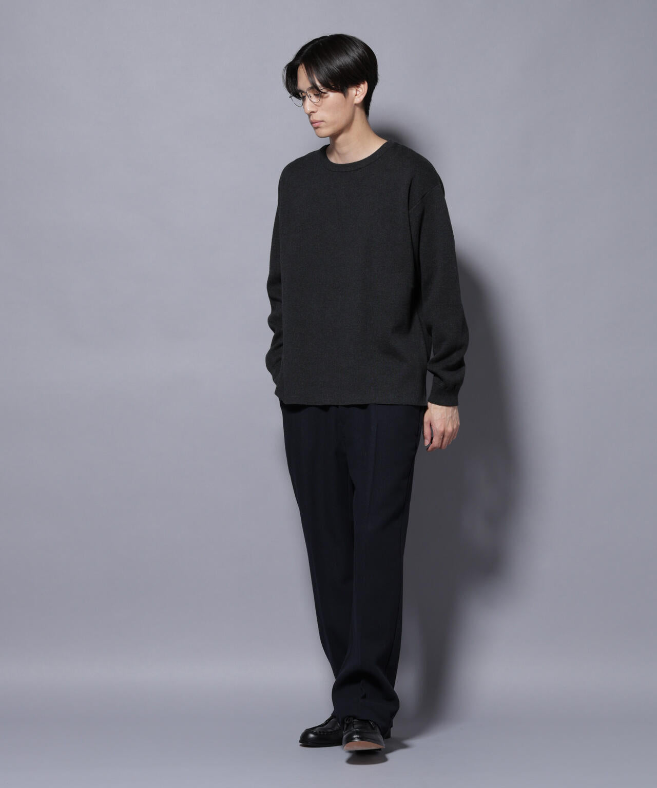 ✳︎ドゥロワー ✳︎カシミヤミックス　ミラノリブ ニット ボートネック ブラック ✳︎ドゥロワー ✳︎カシミヤミックス ミラノリブ ニット ボートネック