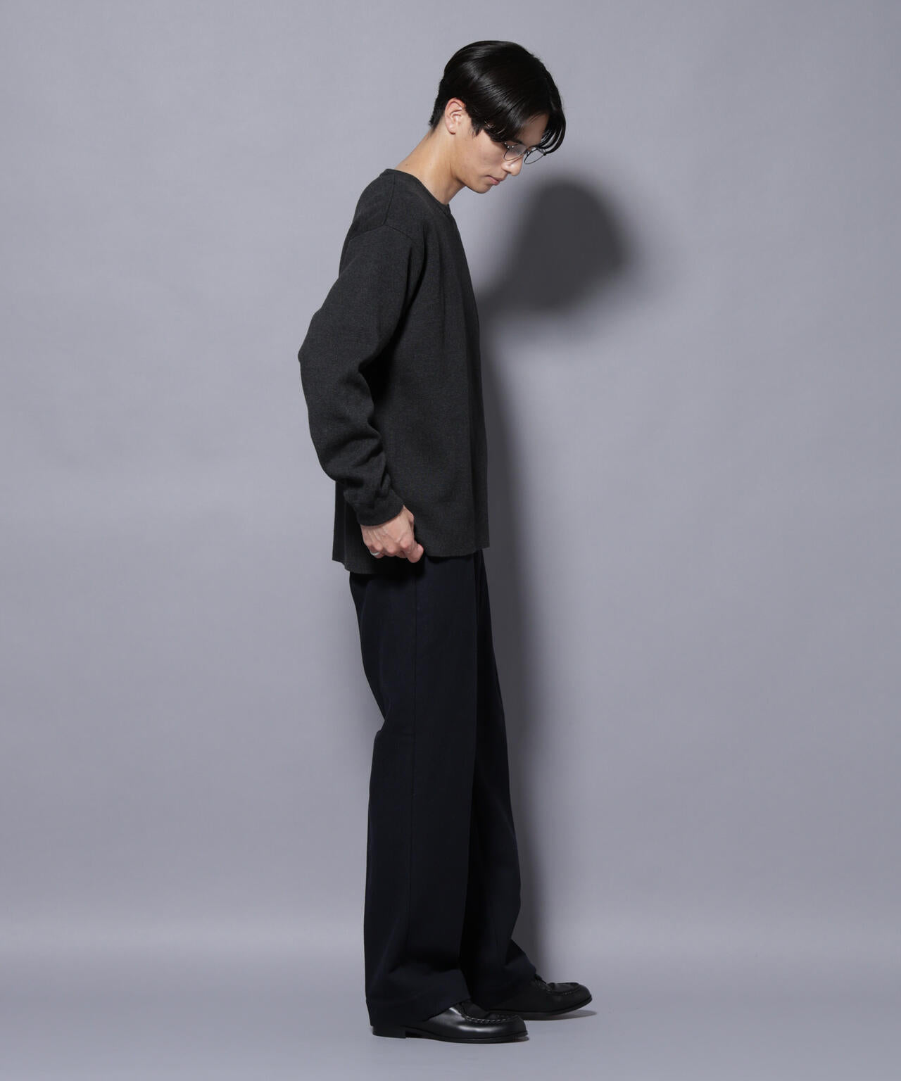 ミラノリブ ワイドクルーネックニット