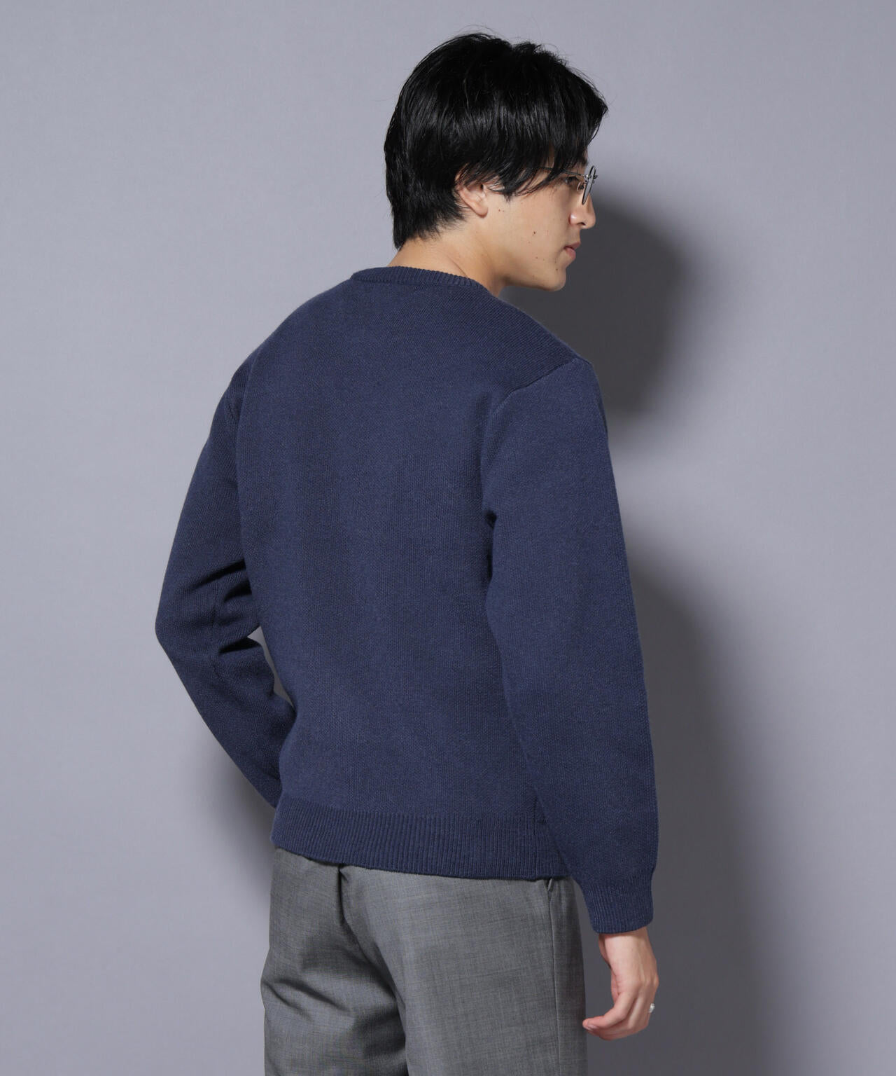 新品タグ付き❣️グッド グリーフCREWNECKNO SLEEVETOP ネイビー PBTストレッチクルーネックニット