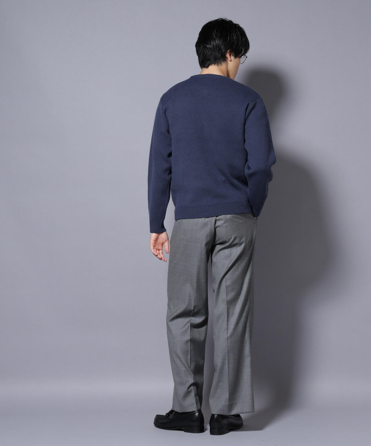 PBTストレッチクルーネックニット