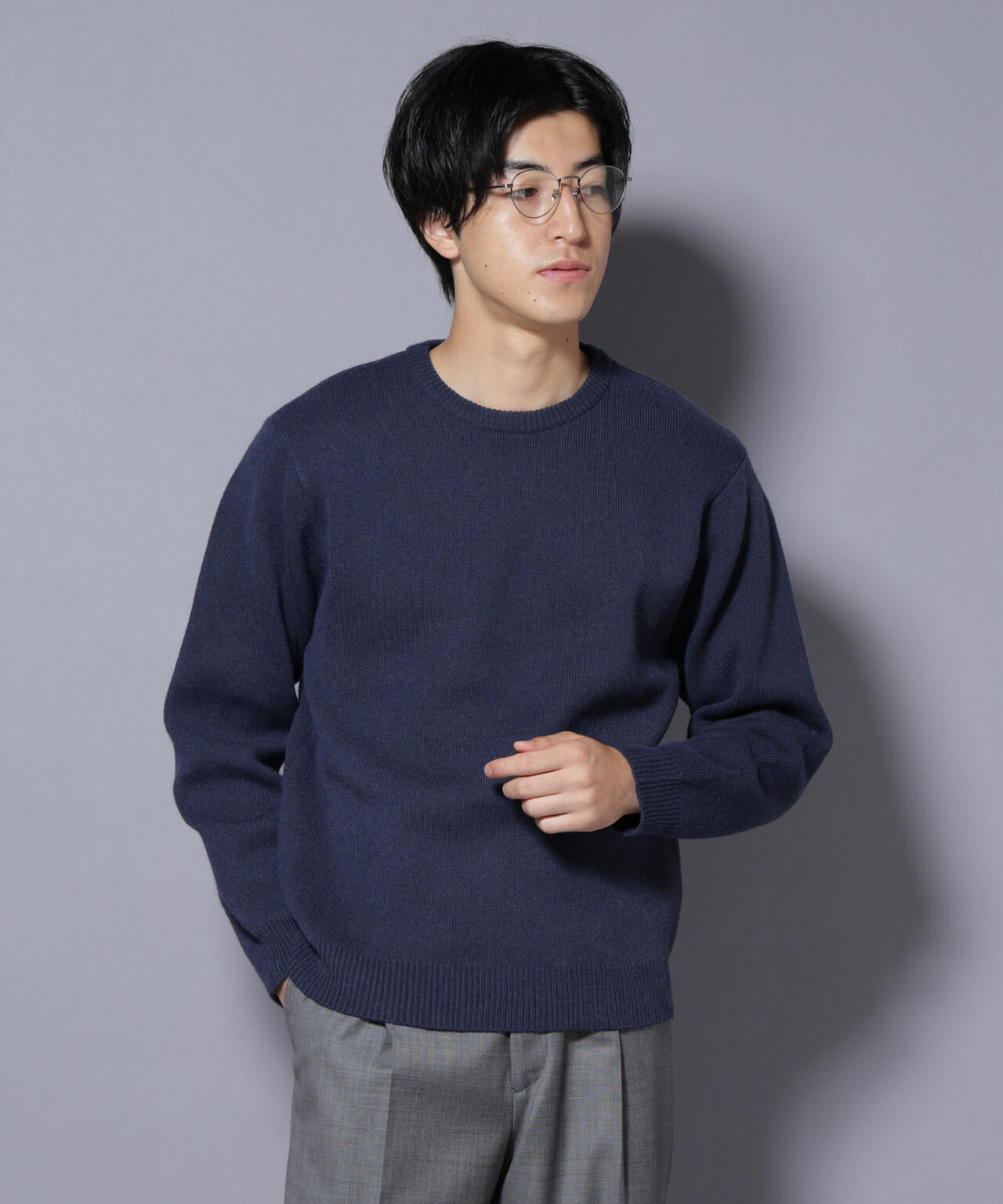 ENNOYクルーネックセーター M ADAM ET ROPE' セーター ニット モールヤーン クルーネック ニットプル