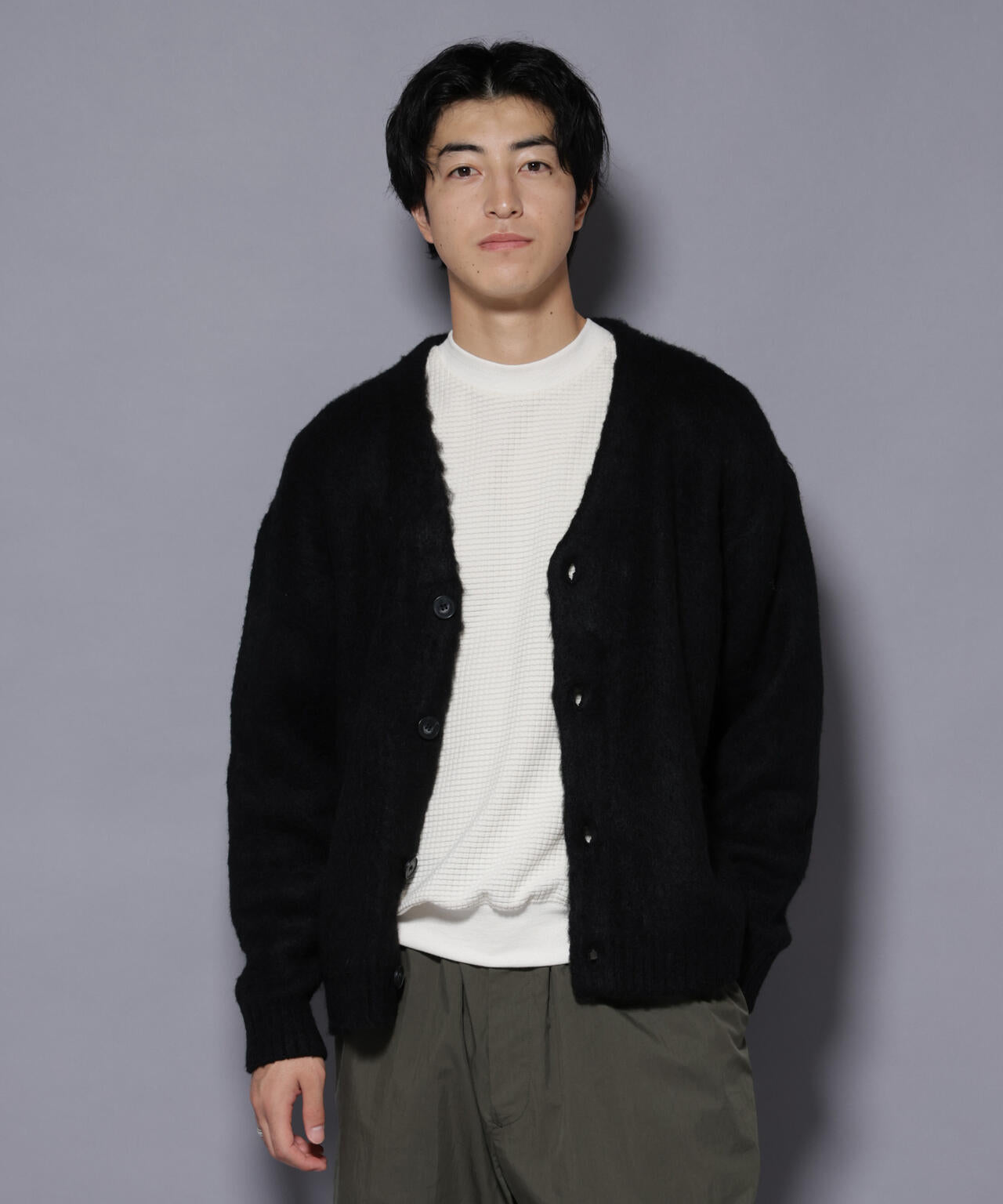 モヘヤライクニットカーディガン