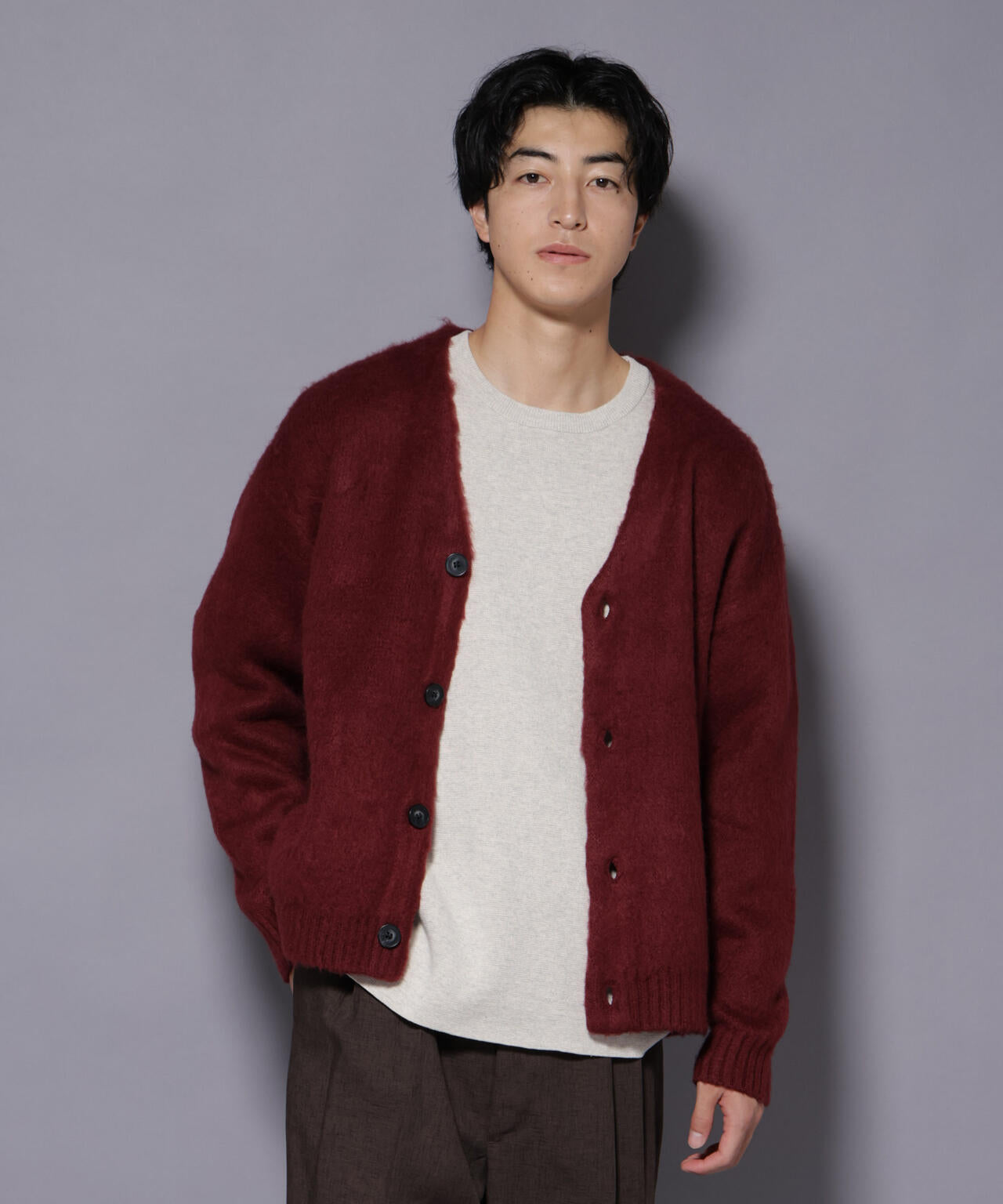 モヘヤライクニットカーディガン