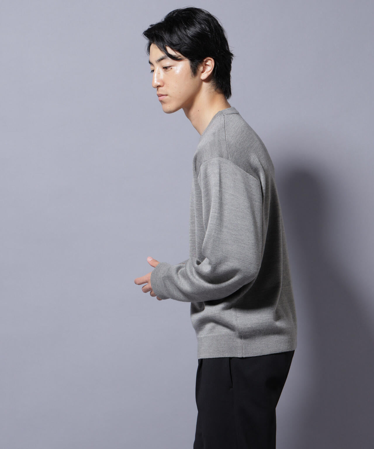 タスマニアウールミックス ミラノリブリラックスクルーネックニット 6725222222