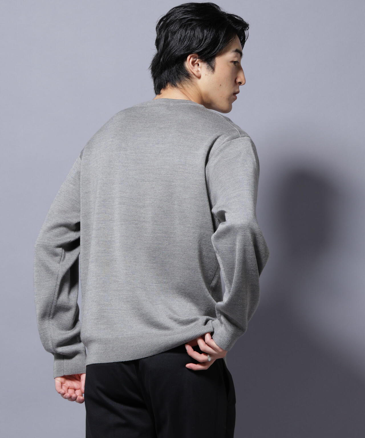 タスマニアウールミックス ミラノリブリラックスクルーネックニット 6725222222